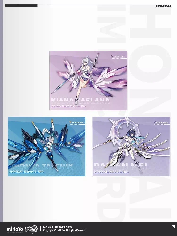 Anime 3D Game Honkai Impact 3 COSPLAY Kiana Bronya Raiden Mei Single Layer Folder Acrylic Collection