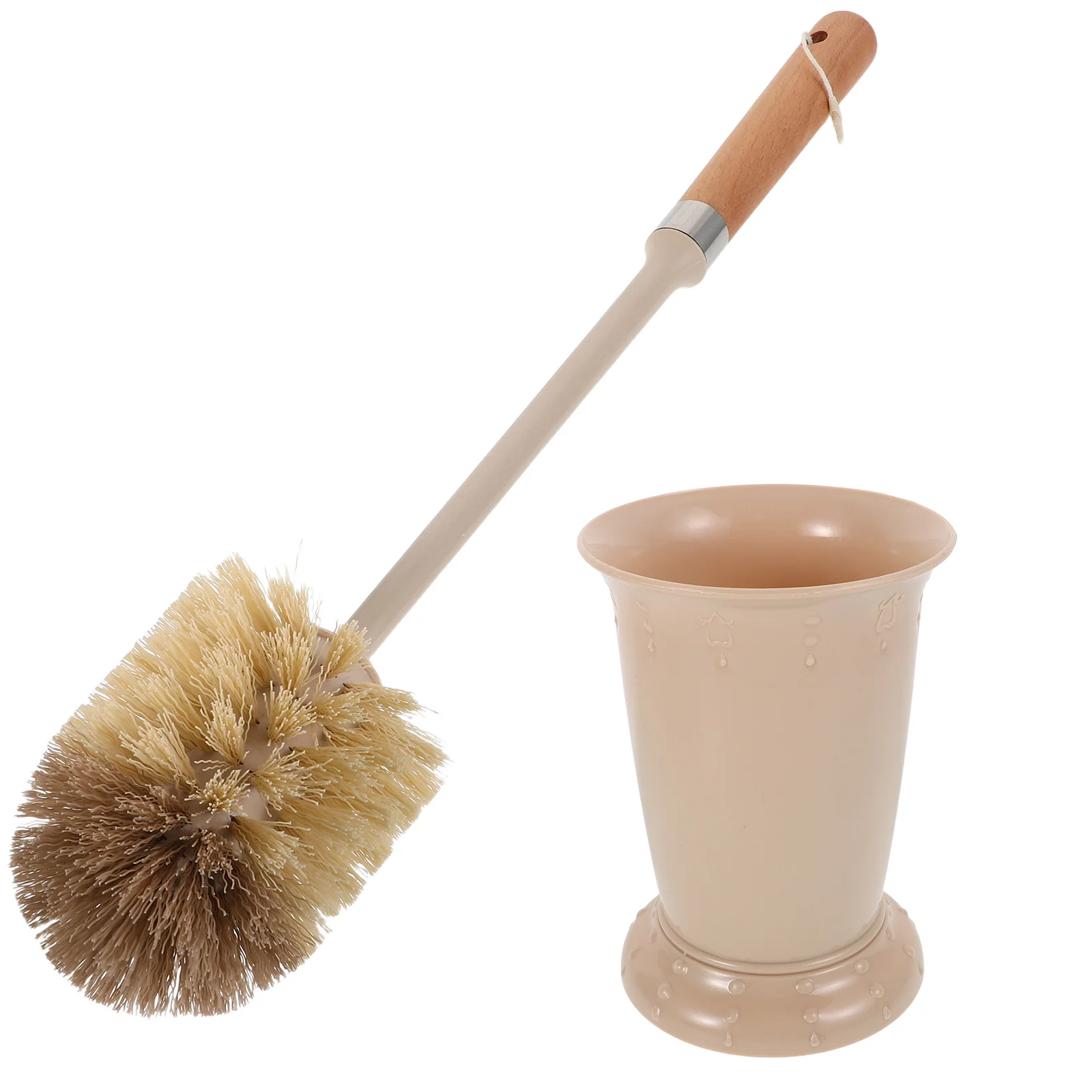 مجموعة فرشاة المرحاض المنزلية، مقبض خشبي طويل، حامل فرشاة تنظيف الحمام المريح للمنزل والفندق والأماكن العامة #5