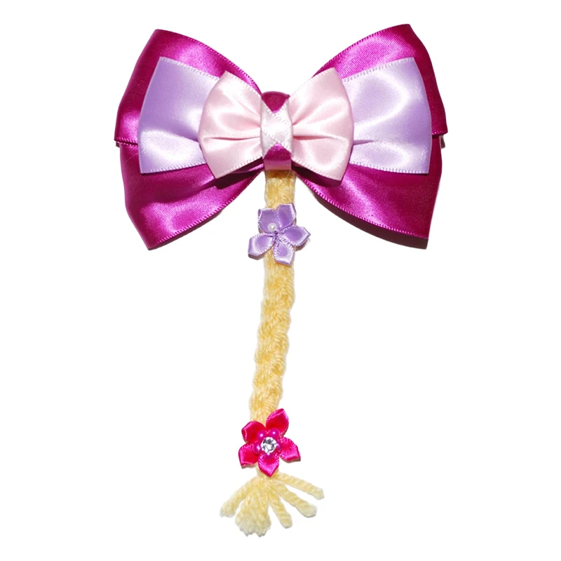 2Pcs Cute Rapunzel Hair Accessories for Girls Chameleon Sunflower Ears Clip Women Tangled Head Bands Kids Sequins Bow Headwear - view 3