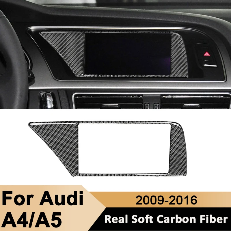 

For Audi A4 A5 2009-2016 Carbon Fiber Auto Navigation Display Screen Panel Trim Frame Decorative Sticker Interior Accessories