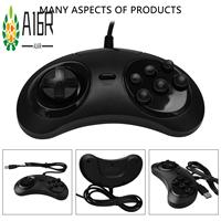 A16R-Gamepad Wired 6-Key Usb Game Controller Joypad For Sega Genesis / Md Pc / 2 Y1301 / Mac Mega Drive Black Plastic