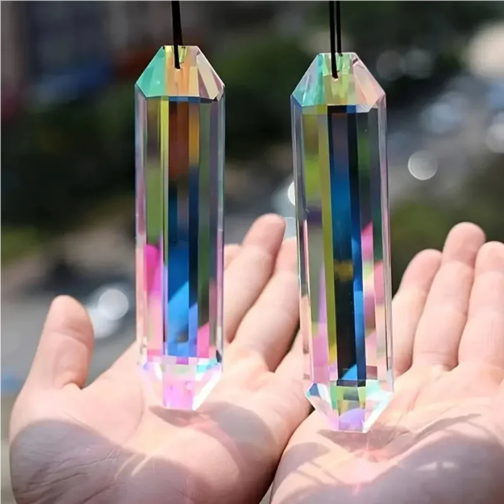 

2 pcs sun catcher window prism pendant, Crystal rainbow manufacturing garden hanging ornament, home, garden art decoration