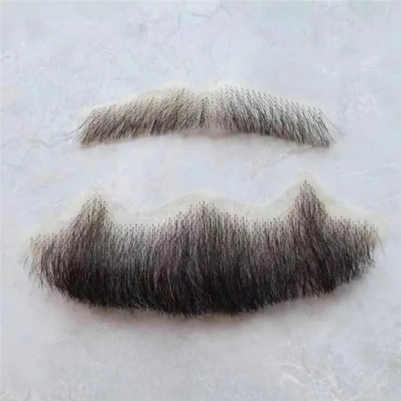 Fausse barbe à visage réglable faite à la main, crochet à main, fausse moustache en dentelle pour adultes et hommes, maquillage réaliste, barbes en dentelle