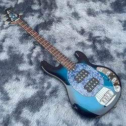 High-quality custom-made electric bass 4-string 5-string bassblack circle blue body maple fingerboard