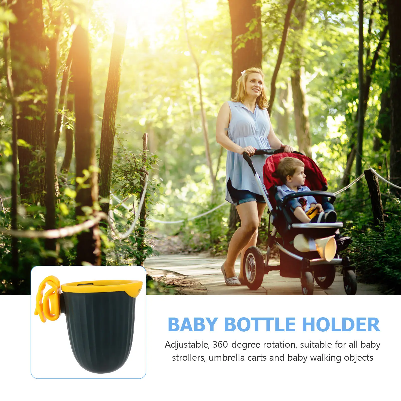 1Pcs Stroller Water Cup Rack Universal Bottle Holder Compatible with Most Cups Bottles Coffee Mugs for Cart Bike