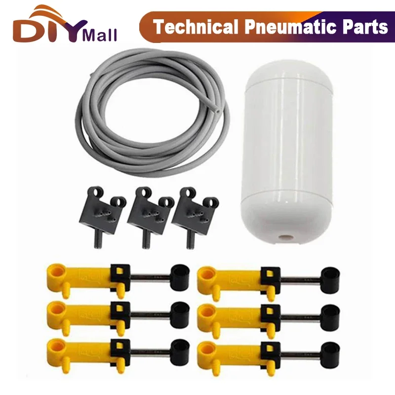 

9 шт. MOC комплект технических пневматических деталей-воздушный насос/танк/толка/поршень для инженерных проектов DIY, совместимый с legoeds