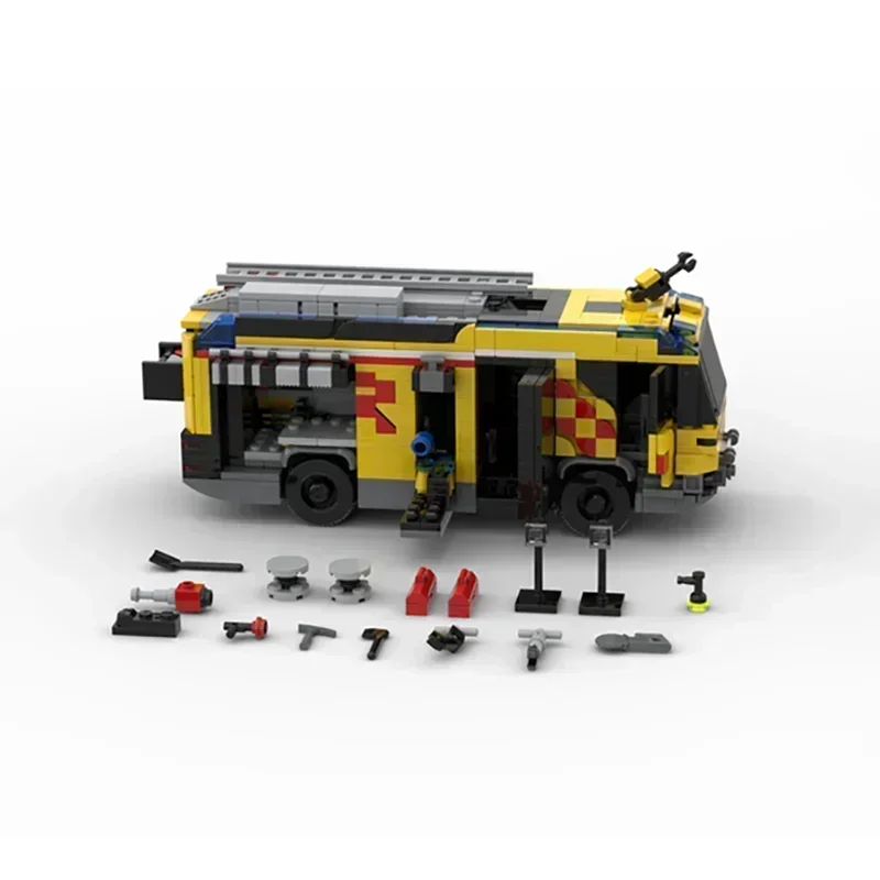 Auto Modell Moc Bausteine Dubai RT Hybrid Feuerwehr auto Motor Technologie modulare Blöcke Geschenke Weihnachts spielzeug DIY Sets Montage