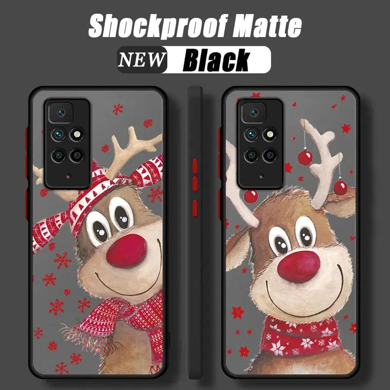 Merry Christmas Elk Winter phone case for Redmi note 13 9 12 pro plus 10 5G 8t 11pro 12s 7 k40 Los casos matte frosted fundas