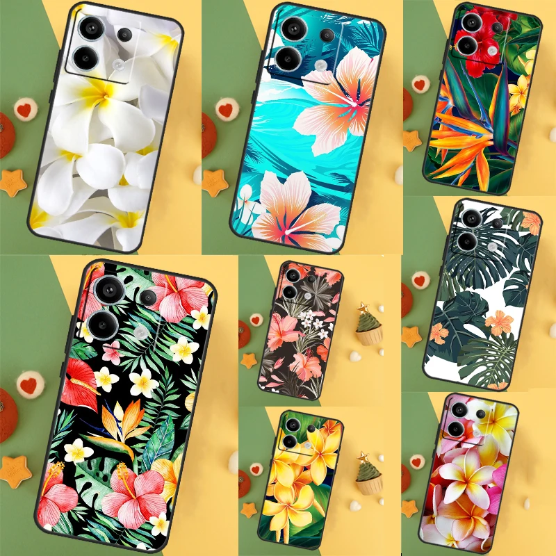  Tropical Paradise Hawaiian Flower Case For Xiaomi Redmi 13C 12 12C 9C 10C Redmi Note 11 12 13 Pro 9 10 10S 11S 12S Back Cover