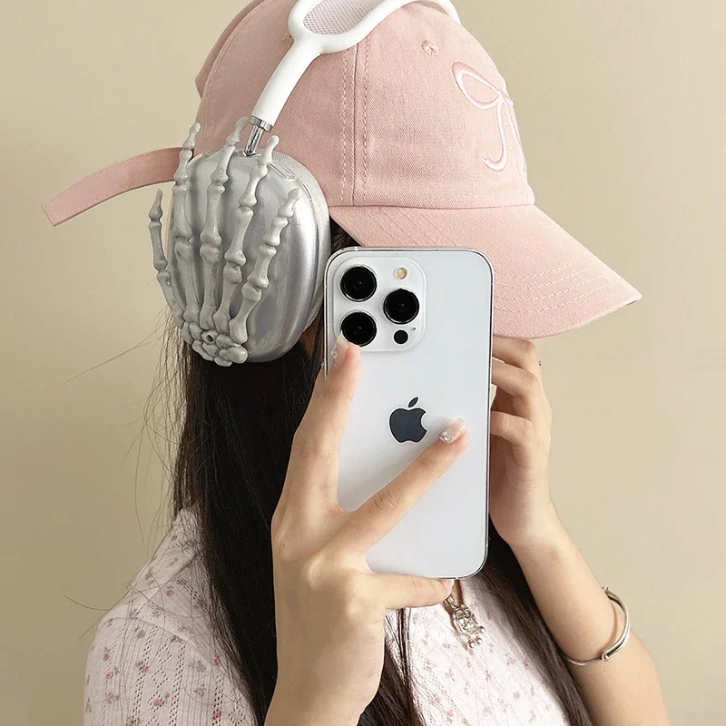 Skeleton Hand 3D Protective Case for Apple Airpods Max Headphones Cover Anti-scratch Soft Earphone Accessories