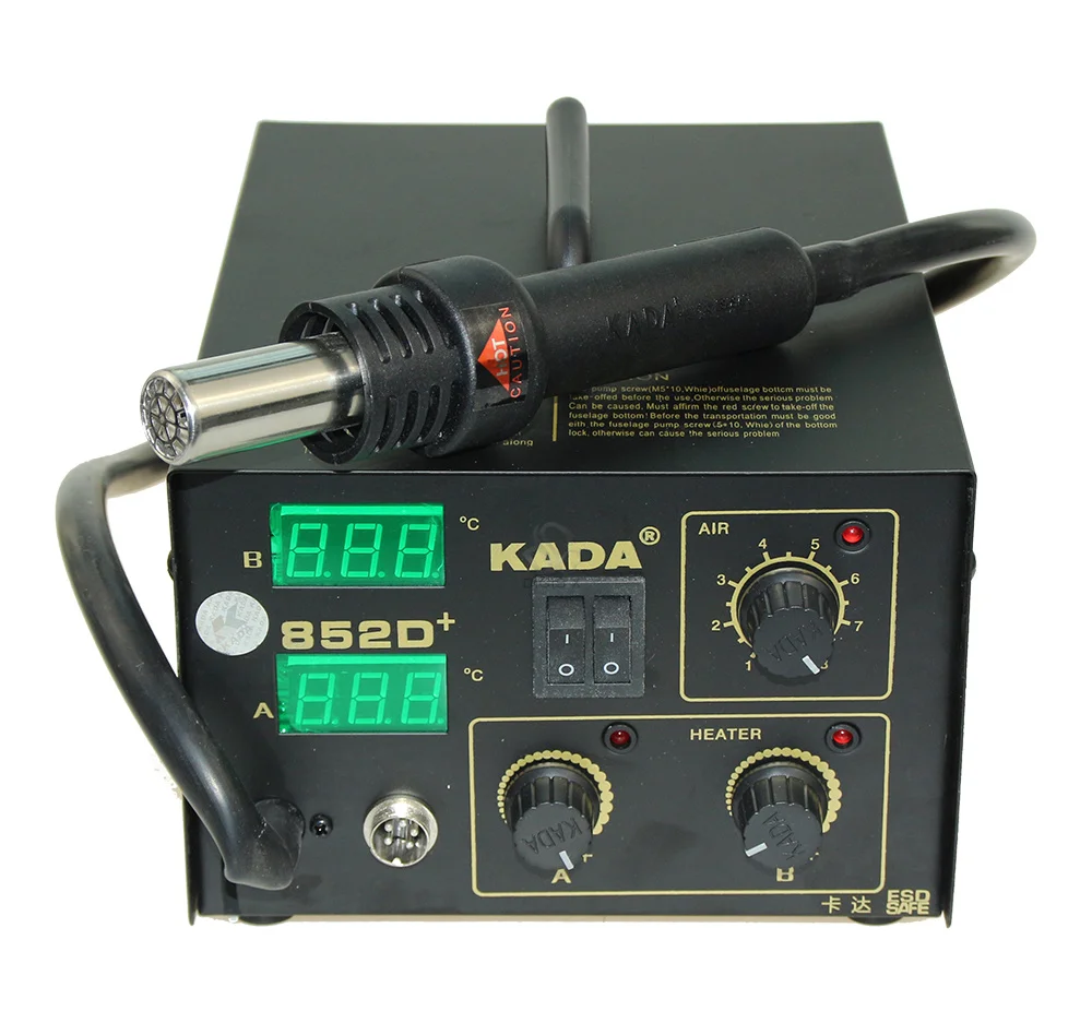 HOT SALE KADA 852D+  Rework Welder Station SMT Hot Air Soldering Iron SMD Solder Station DHL Cheap 220v /110V