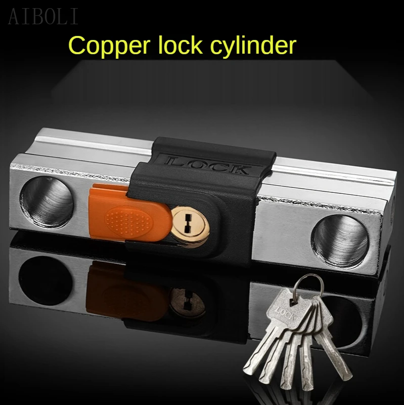 Glass Door Lock Double Open U-shaped Lock Shop Lock Sliding Door Lock Bold Lock