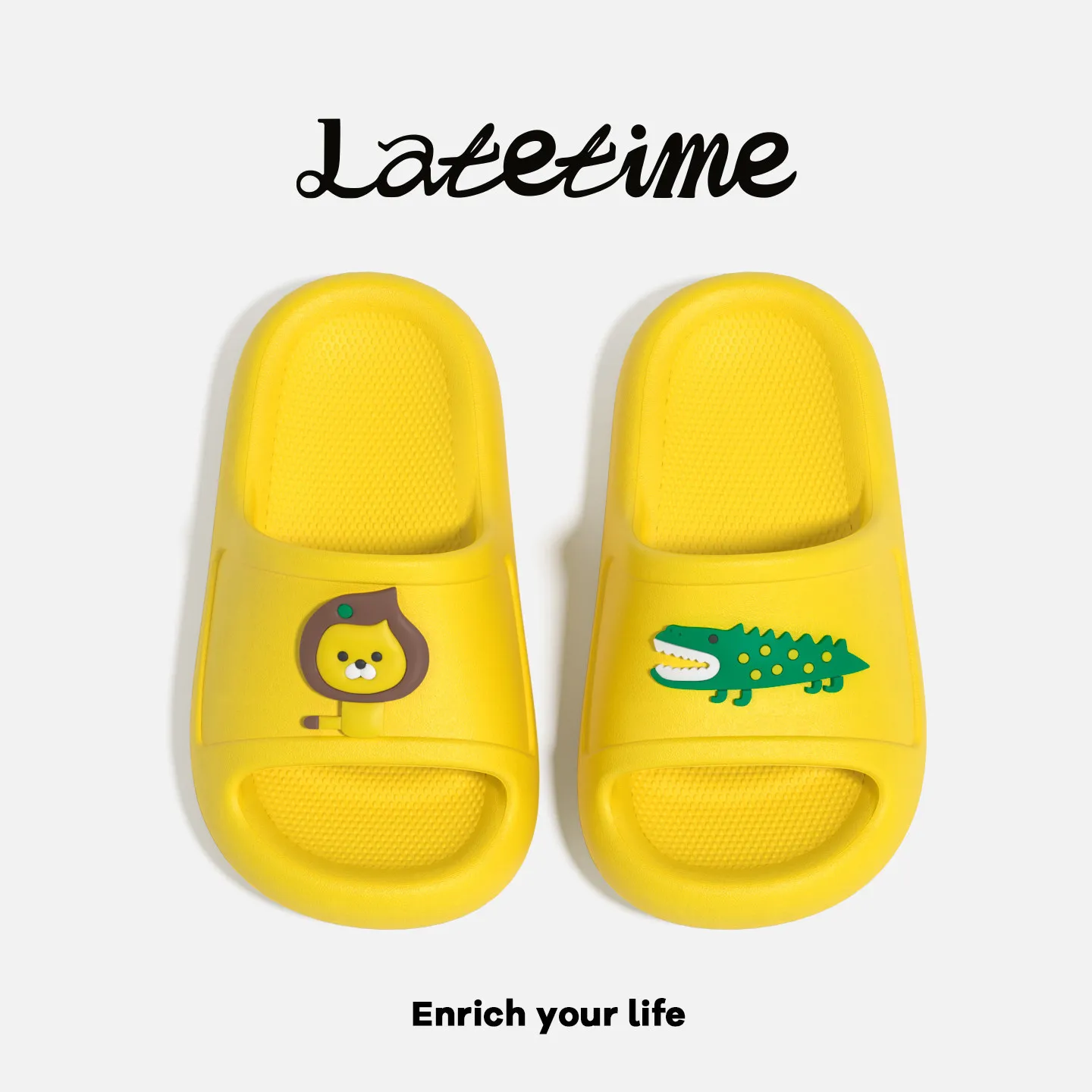 2026 Summer Cute Cartoon Lion Crocodile Kids Slippers Non Slip Indoor Home Casual Sandal Slides for Baby Boys Girls Daily Wear