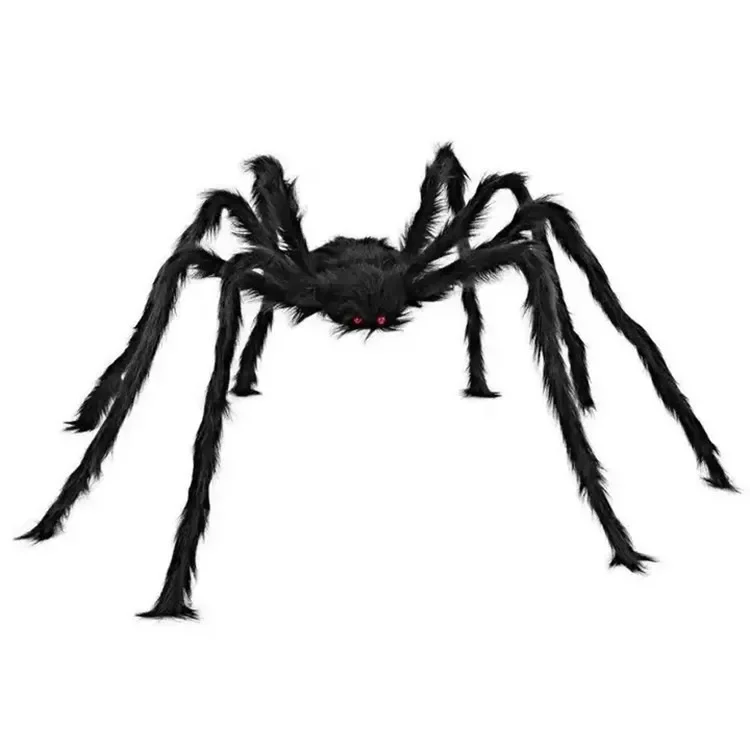 30cm/50cm/75cm/90cm/125cm/150cm/200cm Halloween Giant Black Plush Spider Decoration Haunted House Prop Indoor Outdoor Decor Home