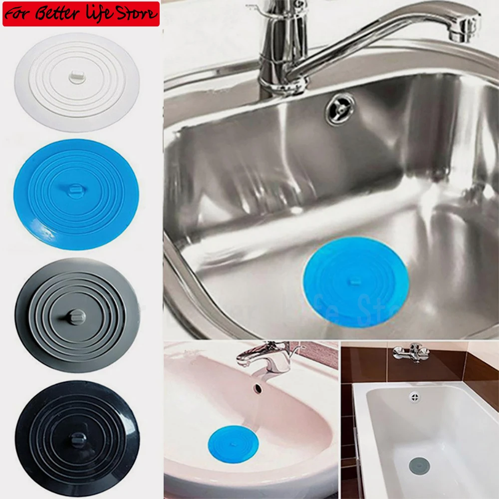 

Silicone 15cm Bathroom kitchen Stopper Leakage-proof sink drain filter Drain Cover Sink Hair Stopper Flat Plug Bathtub Tools