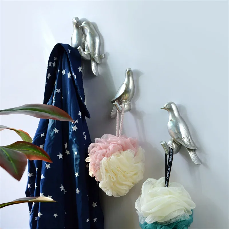 Wall Decorations Home Accessories Living Room Hanger Resin Bird hanger key kitchen Coat Clothes Towel Hooks Hat Handbag Holder