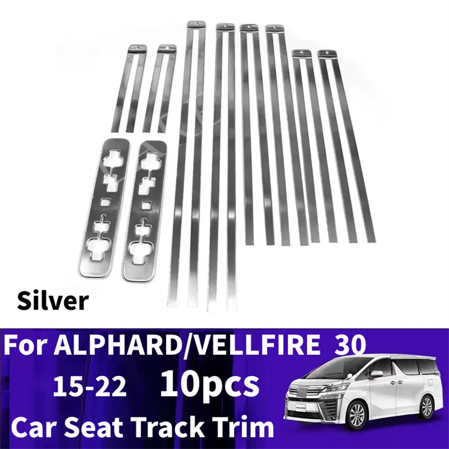 Car stying Track Trim Seat Slide Highlight Strip for 2015-2022 Toyota Alphard Vellfire 30 Interior Modification Accessories