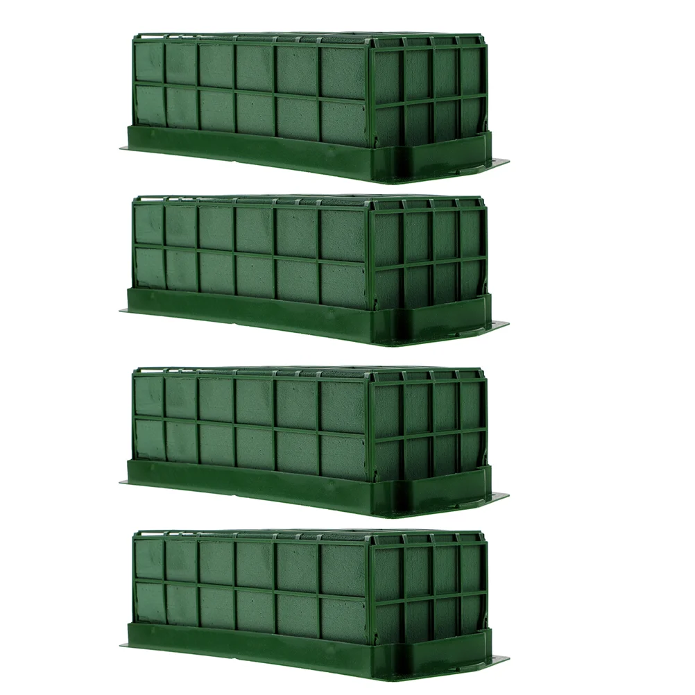 4 Pcs Floral Foam Cage Flower Shop Decor Boxes for Arrangements Rectangle Base Holder Mud