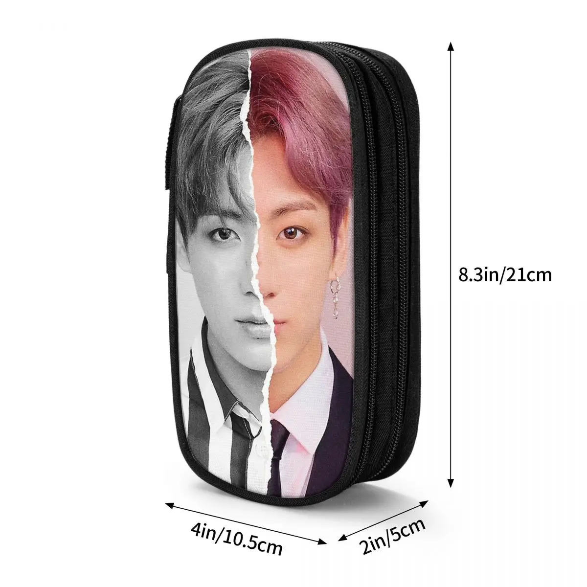 Jungkook Pencil Cases Large Storage Pen Bags Pen Box Pencil Pouch For Boys Girls Students Stationery School Office