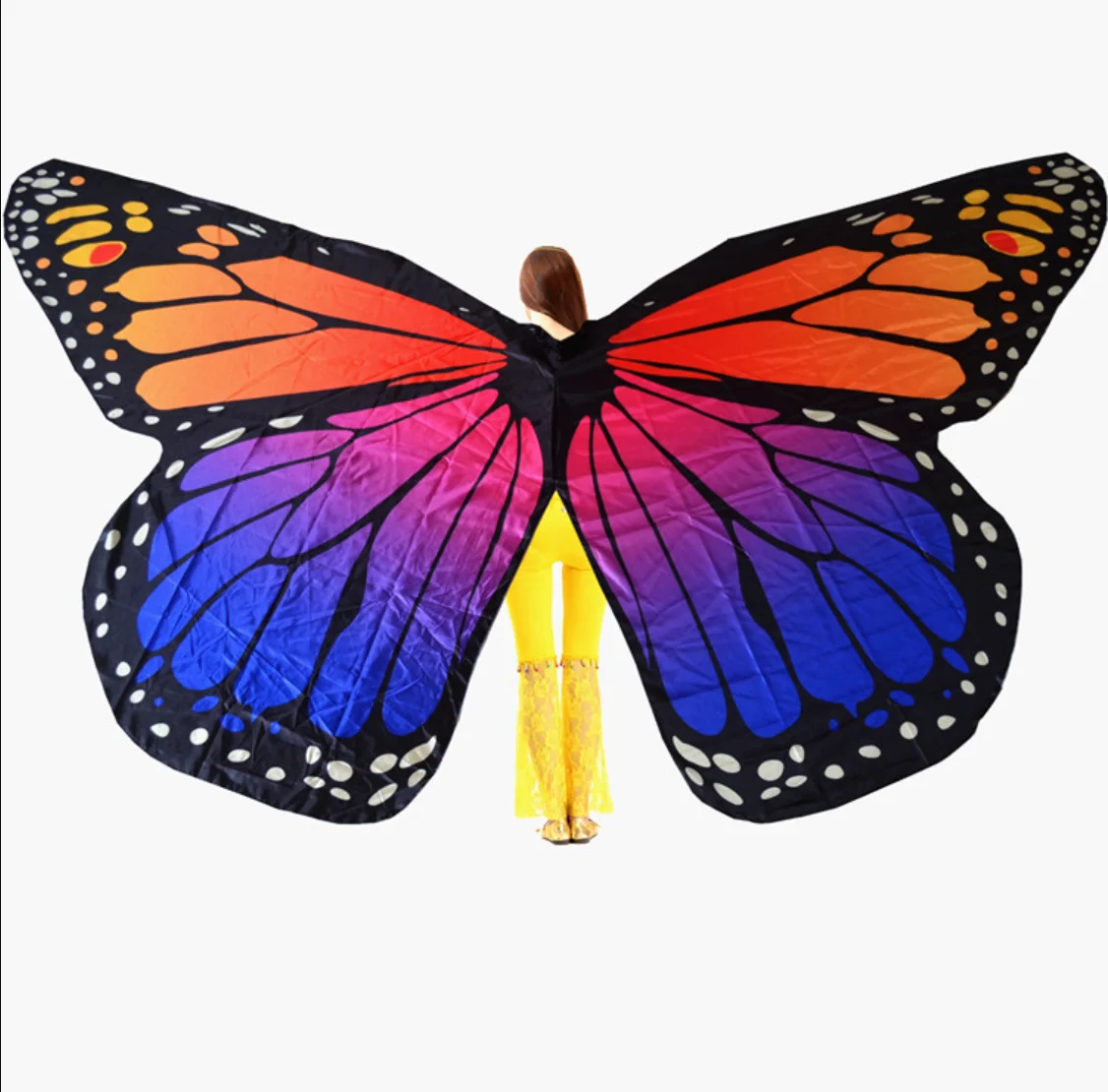 Adult belly dance butterfly wings performance costume show props female dance costume colorful wings rainbow wings