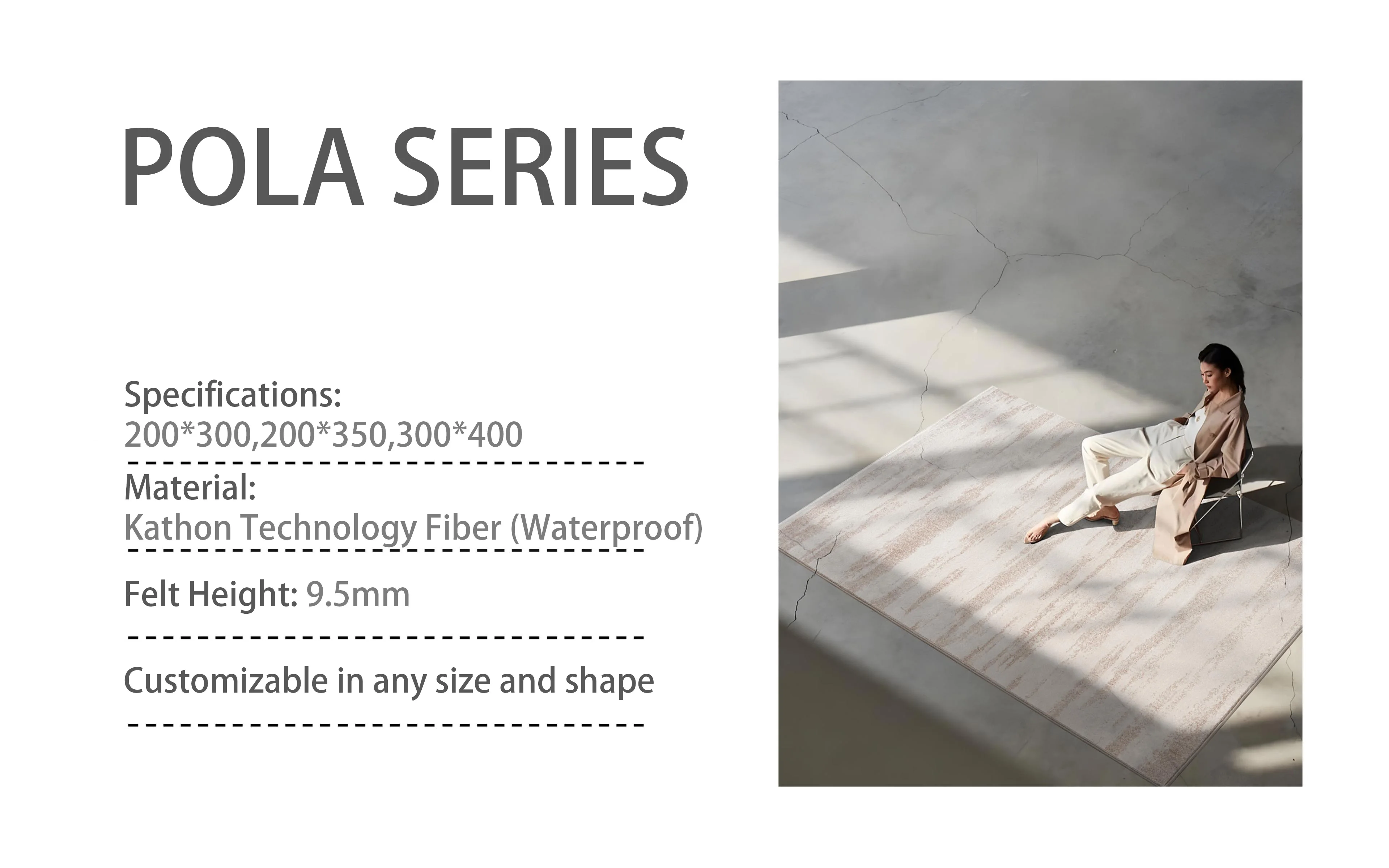 2026 New Arrival Hot Selling 9.5mm Pile Height Waterproof Wear Resistant Living Room Carpet
