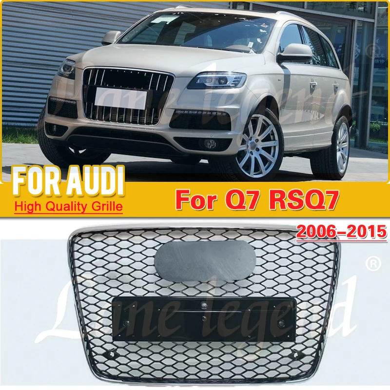 Front Bumper Grill Center Grille For Audi Q7 2007 - 2015 (Refit For RSQ7 Style) Car Front Grille For Audi Grill