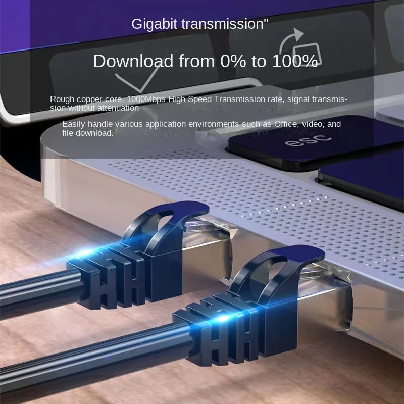 Kabel Ethernet Cat6 Gigabit High Speed 1000Mbps Kabel internetowy RJ45 Ekranowany przewód sieciowy LAN do PC PS5 PS4 PS3 Laptop IPTV — zdjęcie 3