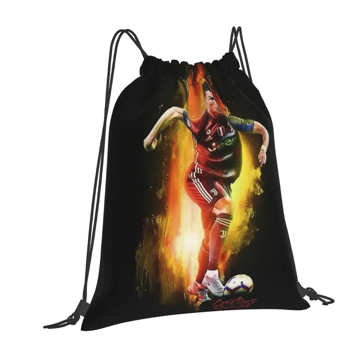 

Ronaldo Wallpaper Backpacks Multi-function Drawstring Bags Sundries Bag Book Bags for Travel School