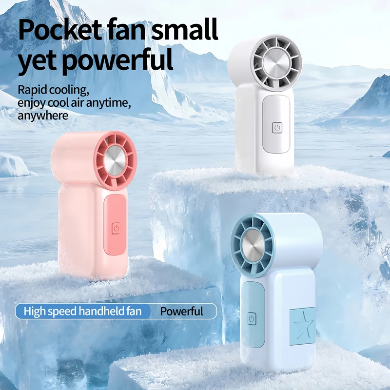 

2026 New Handheld Small Fan USB Charging High Speed Big Wind Small Wind Cannon Portable Mini Pocket Fan Summer Must-have