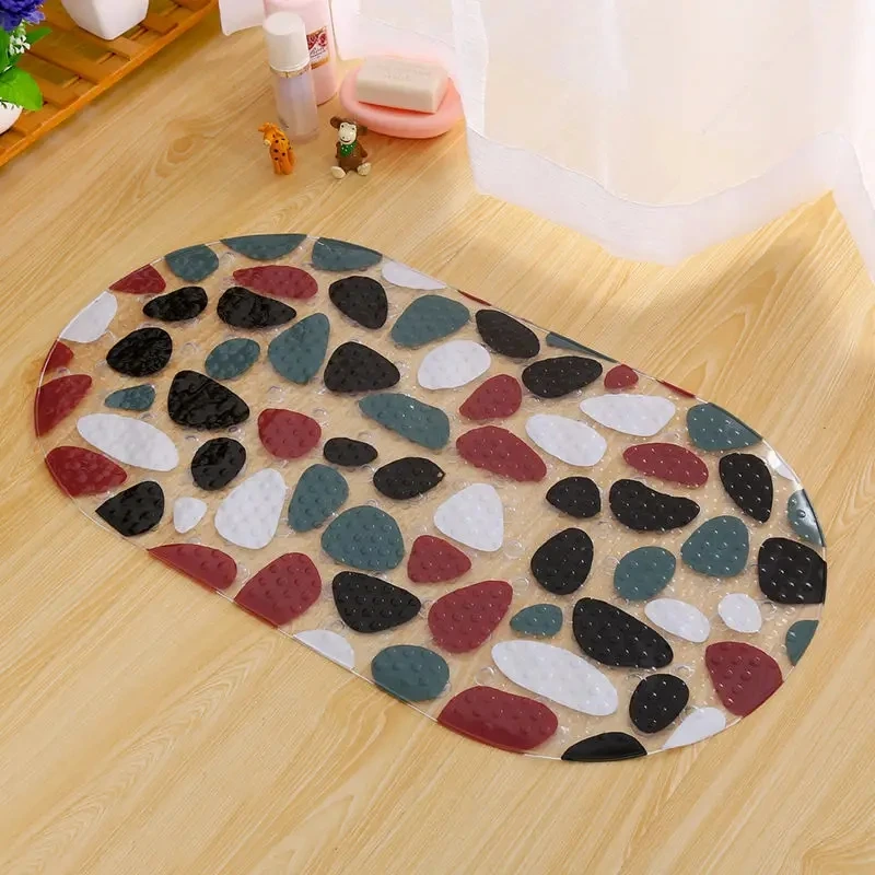 38x70 CM Oval Newborn Bathroom Anti-slip Foot Pad Household Cartoon Animal Pattern Floor Mat PVC Infant Natatorium Floor Mat