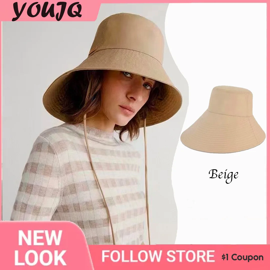 Summer Spring Japan Tie Silk Wool Worsted Color Bucket Hats for Women Big Brim  Foldable Sunscreen Chic Beach Sun Fisherman Hat