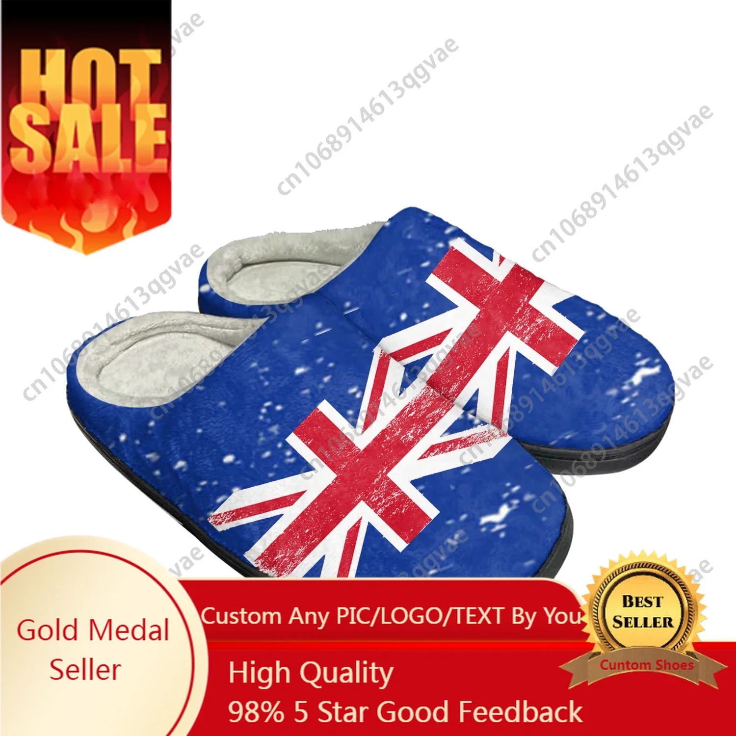 

England Flag Home Cotton Custom Slippers Mens Womens Sandals England Plush Bedroom Casual Keep Warm Shoes Thermal Slipper