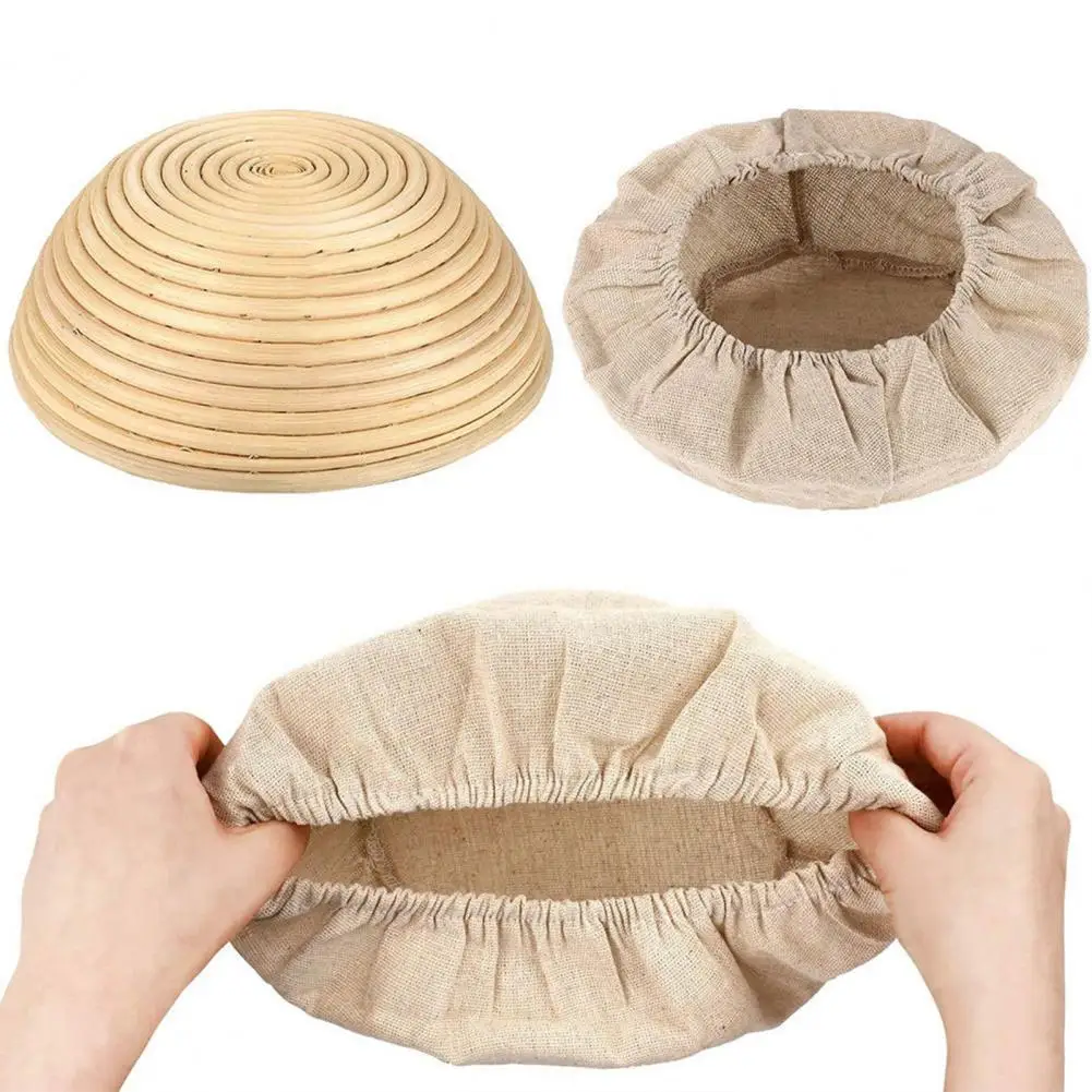 Cotton Flax Bread Proofing Basket Cover Non-Stick Dough Proofing Basket Cover Kitchen Round Baking Dough Basket Cover Liner