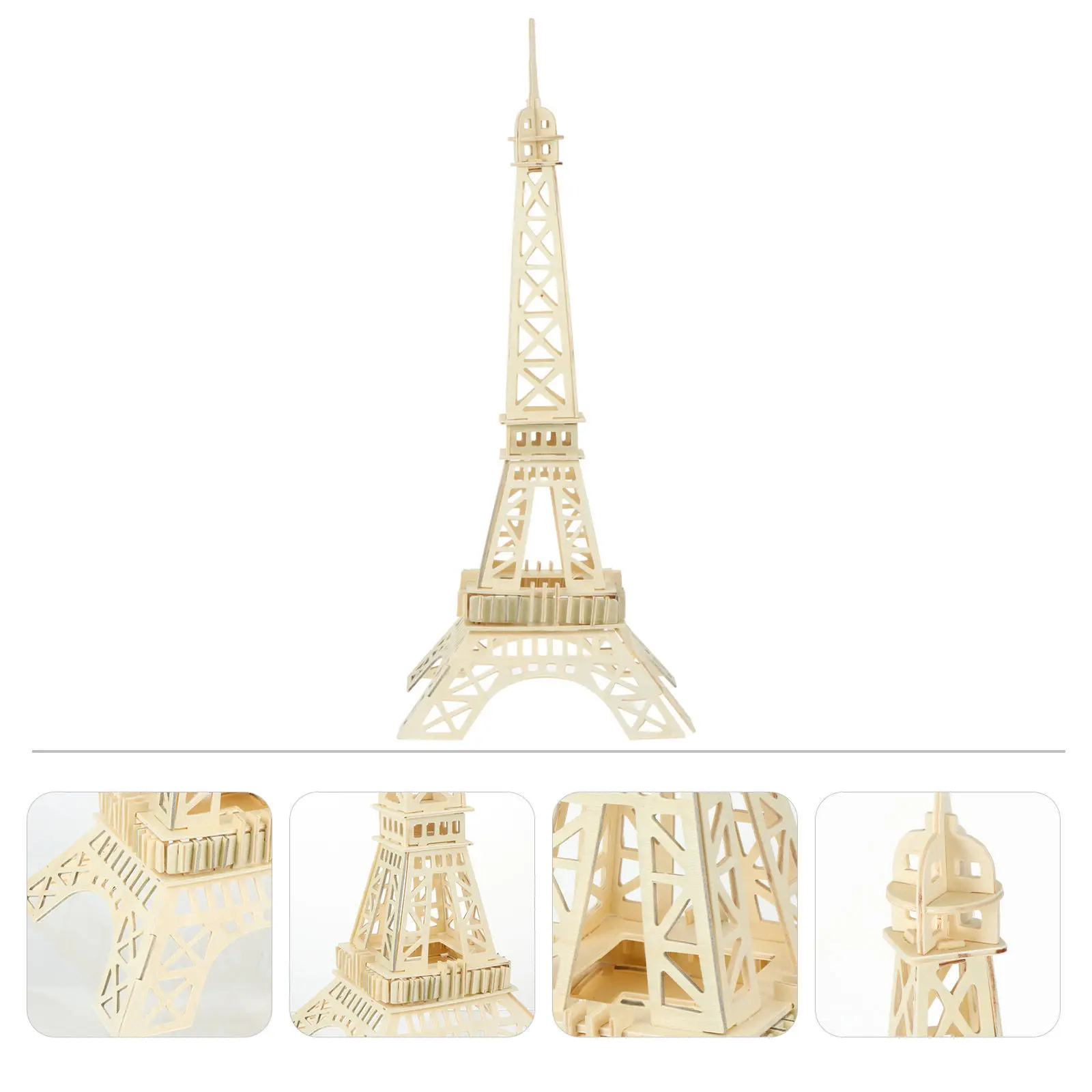 

1Set Eiffel Tower Wooden Puzzle 3D Assemble Puzzle Educational DIY Kit for Kids Creativity Imagination Exercise Piano Shape