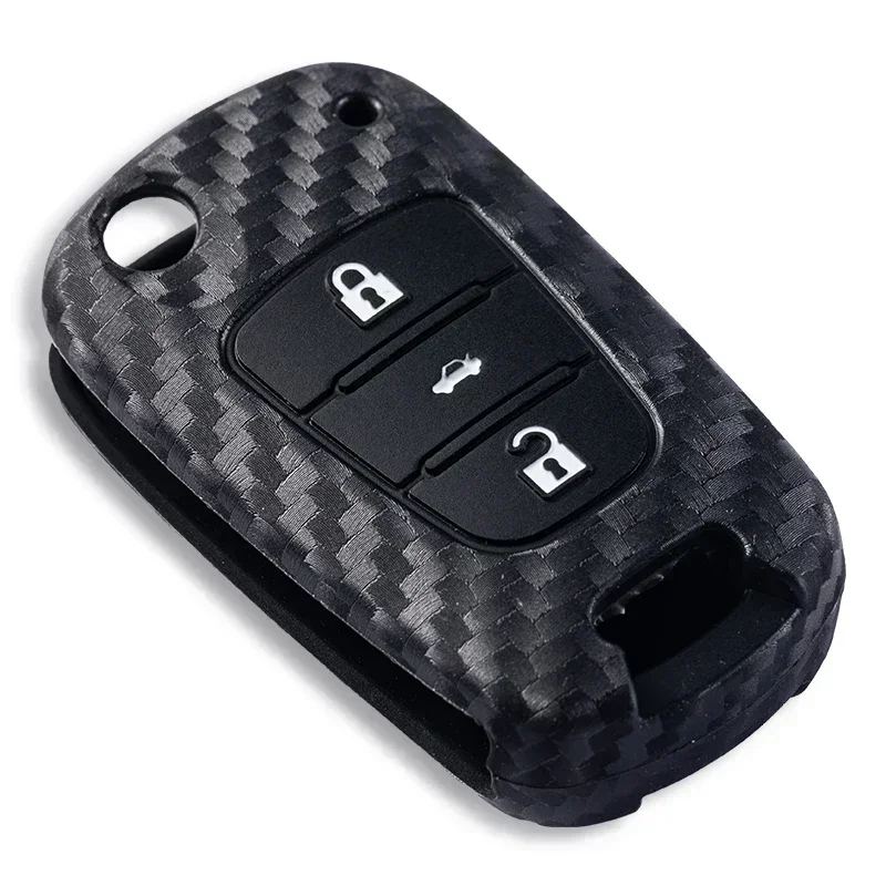 Carbon Car Key Case Cover For Hyundai i20 i30 ix20 ix25 ix35 Elantra Accent KIA Sportage Rio 3 Soul Optima Ceed Pro K5 K2 Pride view 4