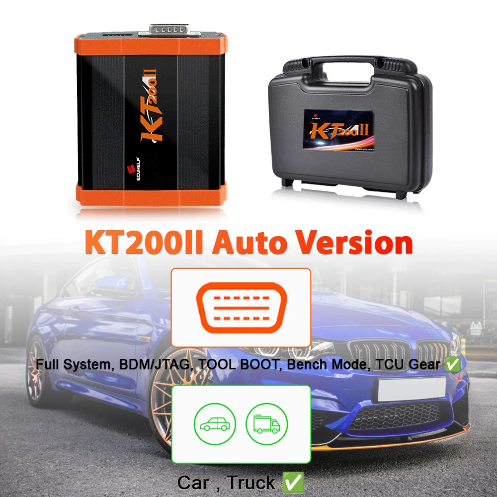 ECUHELP KT200II ECU Programmer Full Version for Car Truck Motorbike Tractor Boat Upgrade ECU and TCU Types Over KT200