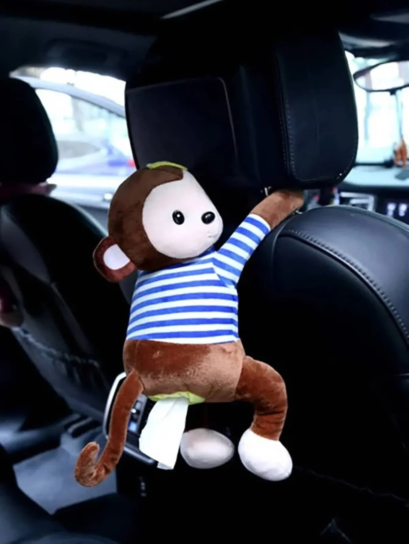 2024 New hot selling Creative Monkey car tissue box Family car dual use car hanger cute cartoon car interior Monkey tissue smoke