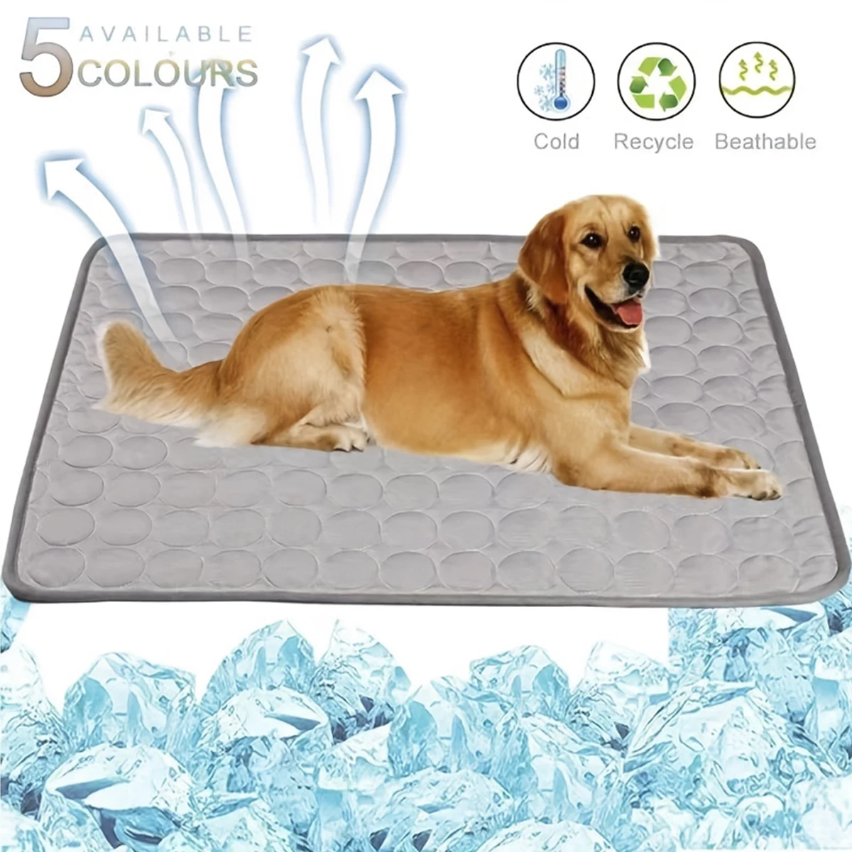 Almohadilla de refrigeración transpirable para mascotas, almohadilla de refrigeración de seda de hielo para cachorros, lavable, portátil, Ideal para gatos, perreras, cajas, perreras