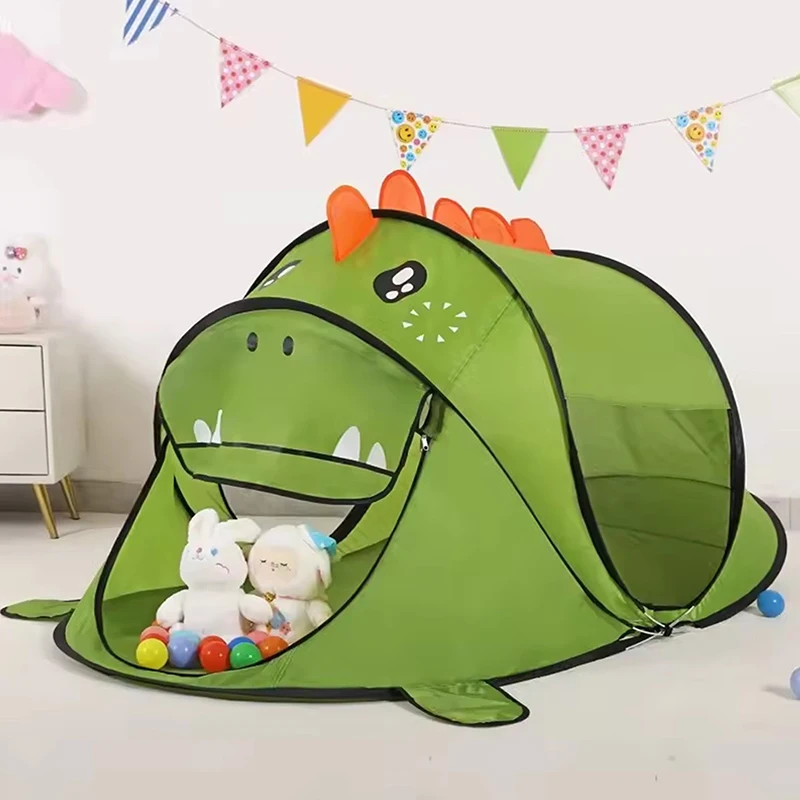 Nueva tienda portátil de tigre para niños, casa de juegos de animales de dibujos animados para niños, tienda de juguete emergente para exteriores, red interior, piscina de bolas para bebés, envío directo