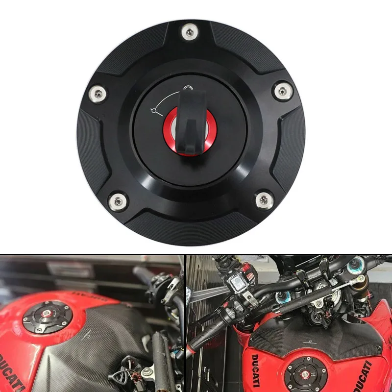 For Ducati CNC Aluminum Fuel Tank Cap Motorcycle Accessory Compatible with Streetfighter Panigale V2 V4 S R 899 959 1199  Models