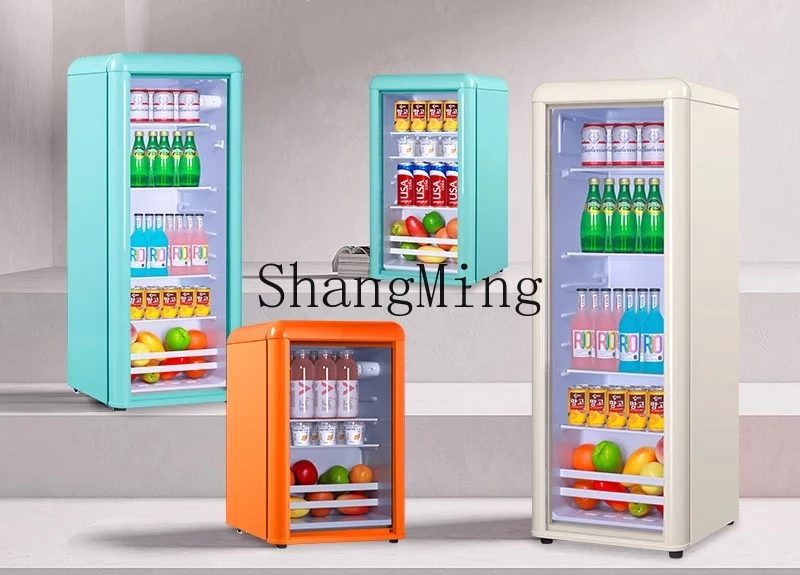 ZYY Retro ICE Bar ตู้เย็นขนาดเล็กสดตู้ครัวเรือนชาเครื่องดื่มตู้