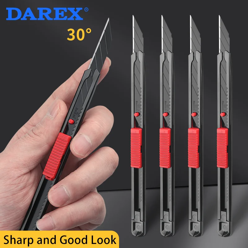 Imagem -03 - Darex-portátil Self-lock Box Cutter Faca Utility Aço Carbono Elevado Liga de Alumínio Titular Faça Você Mesmo Cut Repair Ferramenta Mão Milímetros Lâmina Sk5