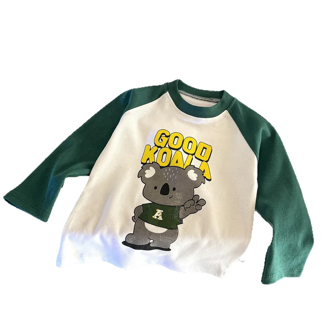 الأطفال طويلة الأكمام تي شيرت الخريف بلايز للأطفال الكرتون لطيف الأطفال تيز القطن طفل أسفل ملابس الطفل الملابس