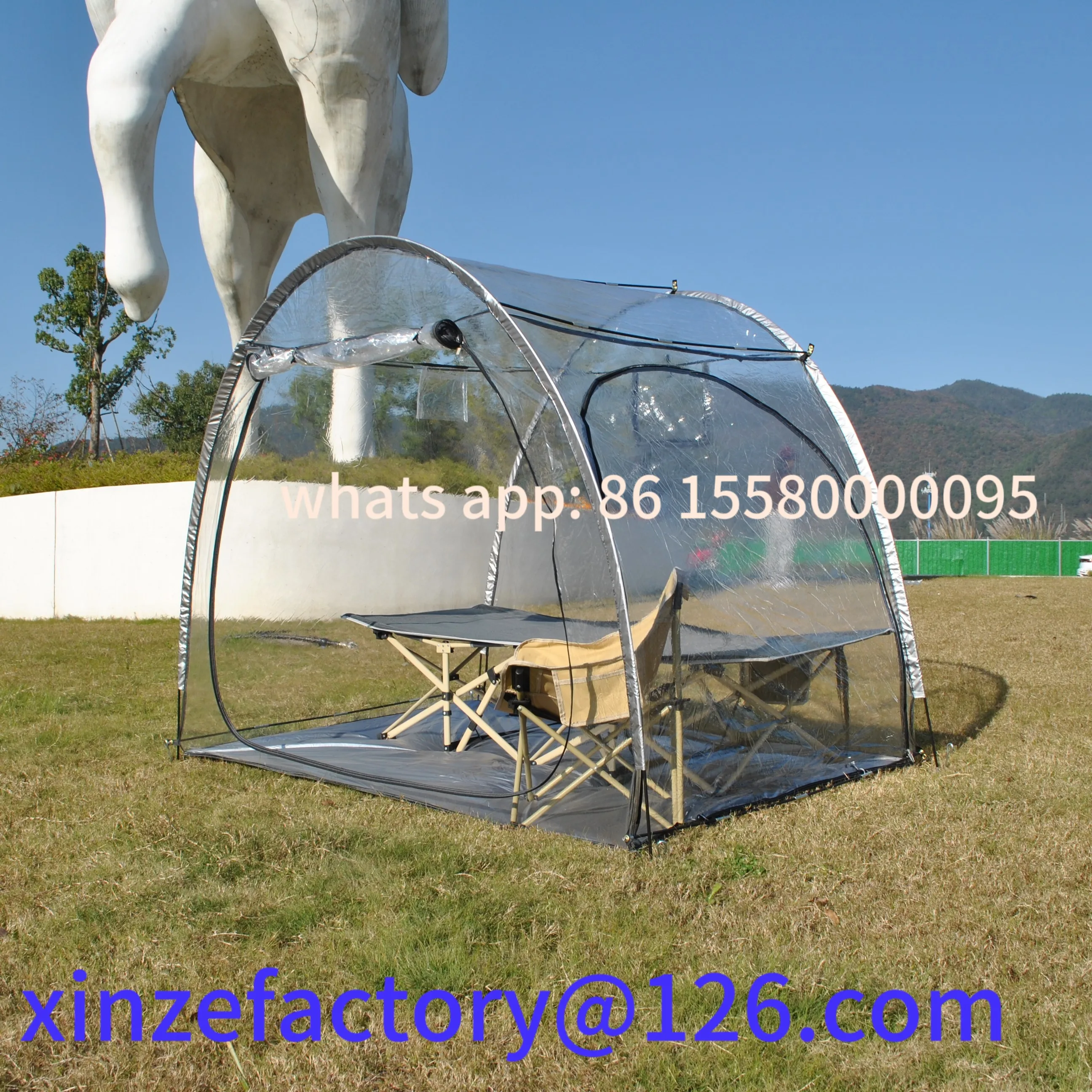 

Be suitable for Sunbathe camping tent 3 person,Transparent PVC for night stargazing starry sky