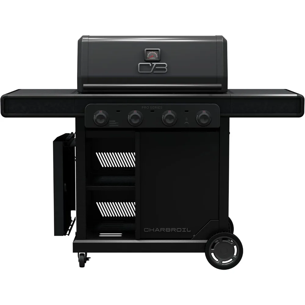 

Pro Series 4-Burner Infrared Propane Gas Grill with Griddle Cabinet - Char-Broil Amplifire Technology, Black