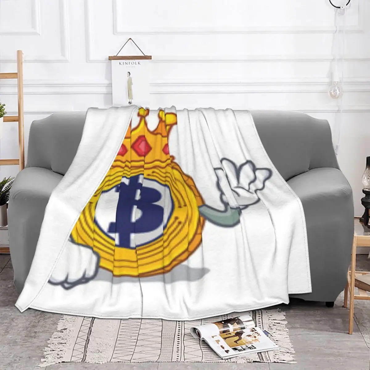 Bitcoin King 251 Anime Bed Blankets Blankets & Throws Throw Blanket