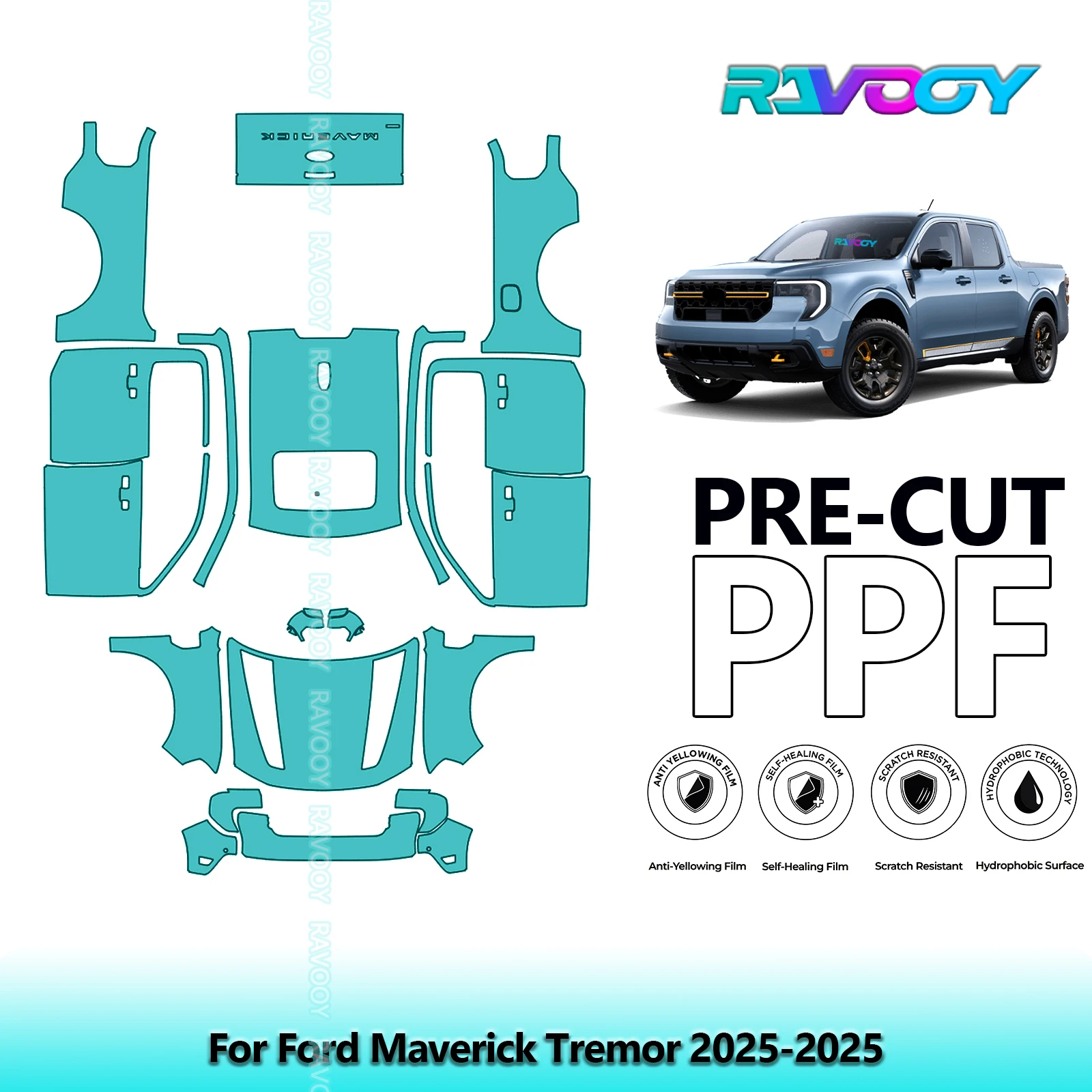 

Car Precut PPF Paint Protection Film Full Vehicle For Ford Maverick Tremor 2025-2025
