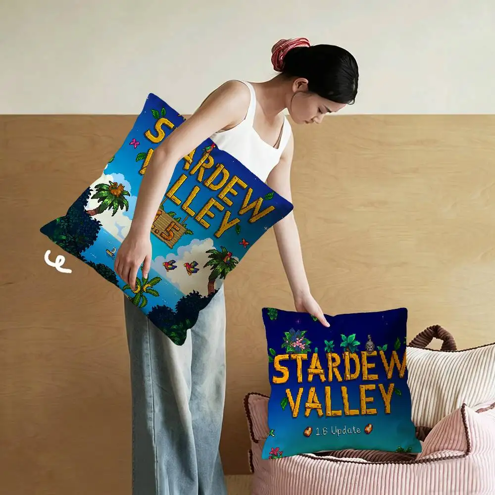 S-Stardew Valley Cushion Cover Inches Farmhouse Decor Home Throw Pillow Covers for Couch Decorations