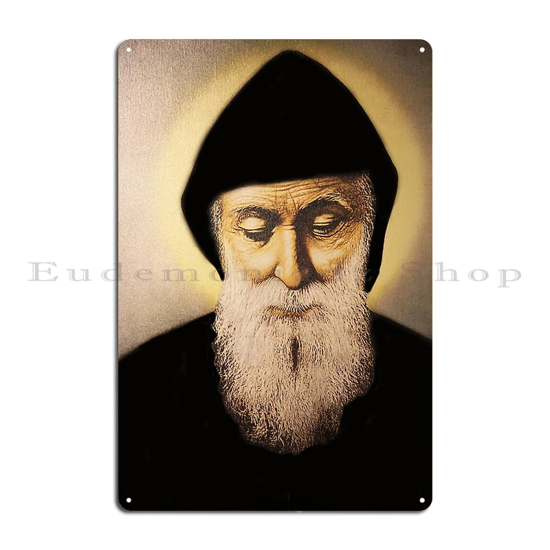 Saint Charbel in Colors Metal Plaque Classic Retro Character Design Cinema Tin Sign Poster