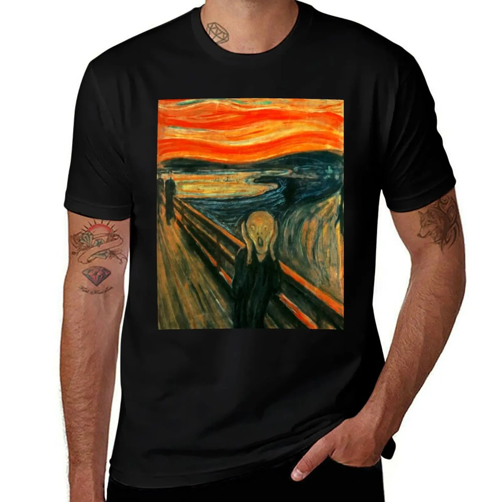 

The Scream' by Edvard Munch | An Icon of Modern Art and Halloween T-Shirt t shirts for man slim fit t shirt man plain T-Shirt